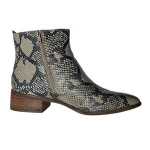 Lucky Brand Letrica Ankle Boot Python Snakeskin Print Women's Size 7 1/2 gray